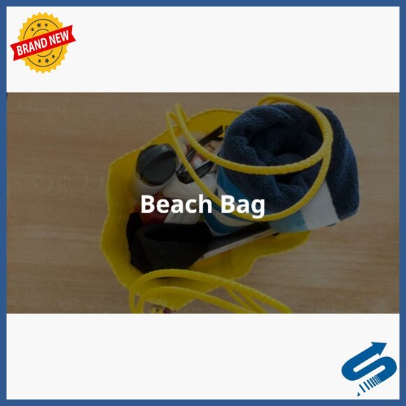 Large Recycled Plastic Tote Bag, Handwoven Mexican Artisan Beach Bag - Picture 7 of 7